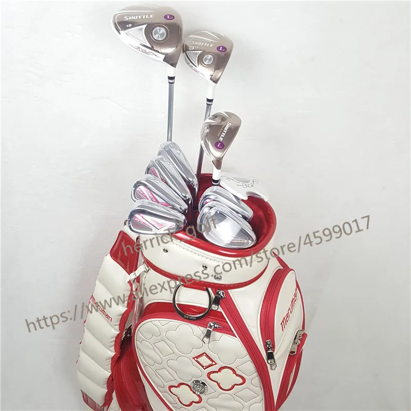 Новые женские клюшки для гольфа Maruman SHUTTLE driver + Фервей древесина + Hybrid + iron + клюшка + сумка для гольфа Полный комплект клюшек графит