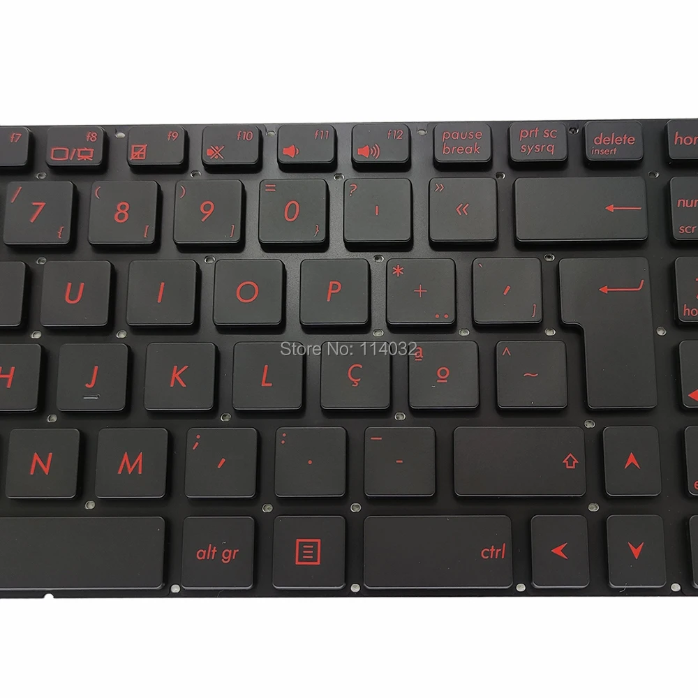 Teclado Sobressalente G551 para Asus Teclado Retroiluminado para Asus Rog N551 uk po Português Preto e Vermelho Teclas 0kn0 Rz1uk11 0knb0 662gpo00 Novo - Imagem 3