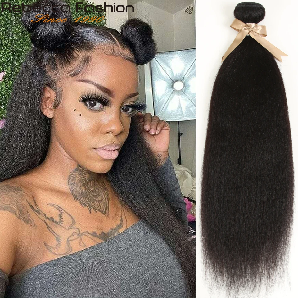Rebecca Yaki Straight Hair 100% s 1/3/4 Pcs Double Weft 10 to 30 Inch
