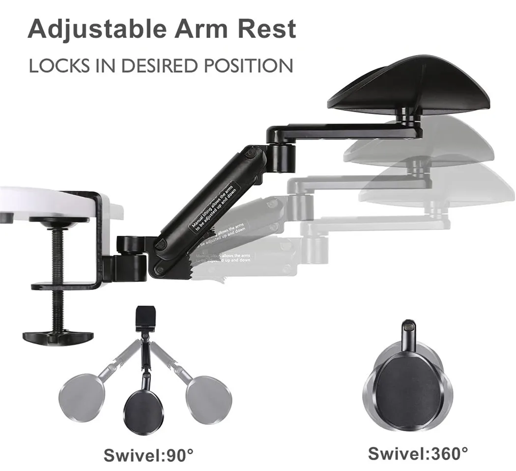 Descanso Ergonômico do Braço para a Mesa do Computador Descanso Giratório do Braço Almofadas de Suporte do Escritório Mouse Pad Suporte do Ombro da Mão - Imagem 2