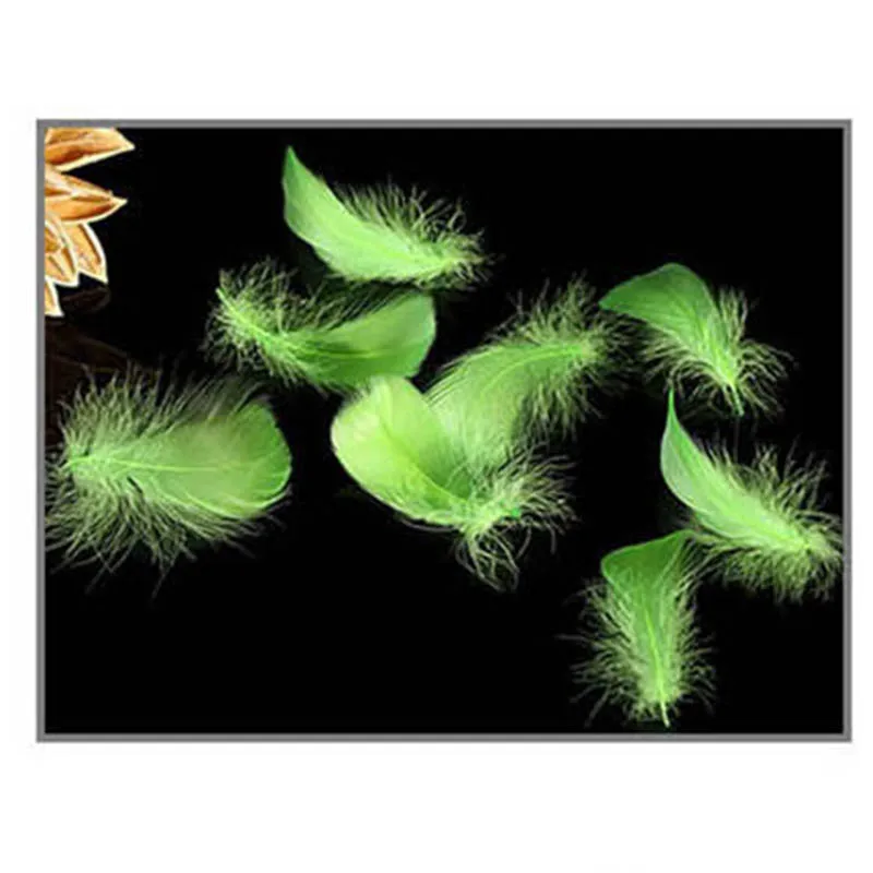 Green Природные Перья 100 шт/Lot7-10cm маленькие плавающие гусиные перья красочные перья, пух для украшения паров ремесла - Цвет: Green