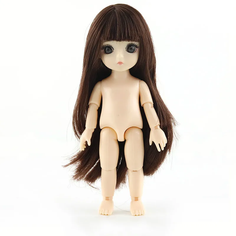 1/8 16 см оригинальная Bjd кукла игрушка 13 подвижная шарнирная Bjd Кукла Макияж одевается обнаженное тело нормальная кожа кукла игрушка для девочек подарок - Цвет: Brown LH