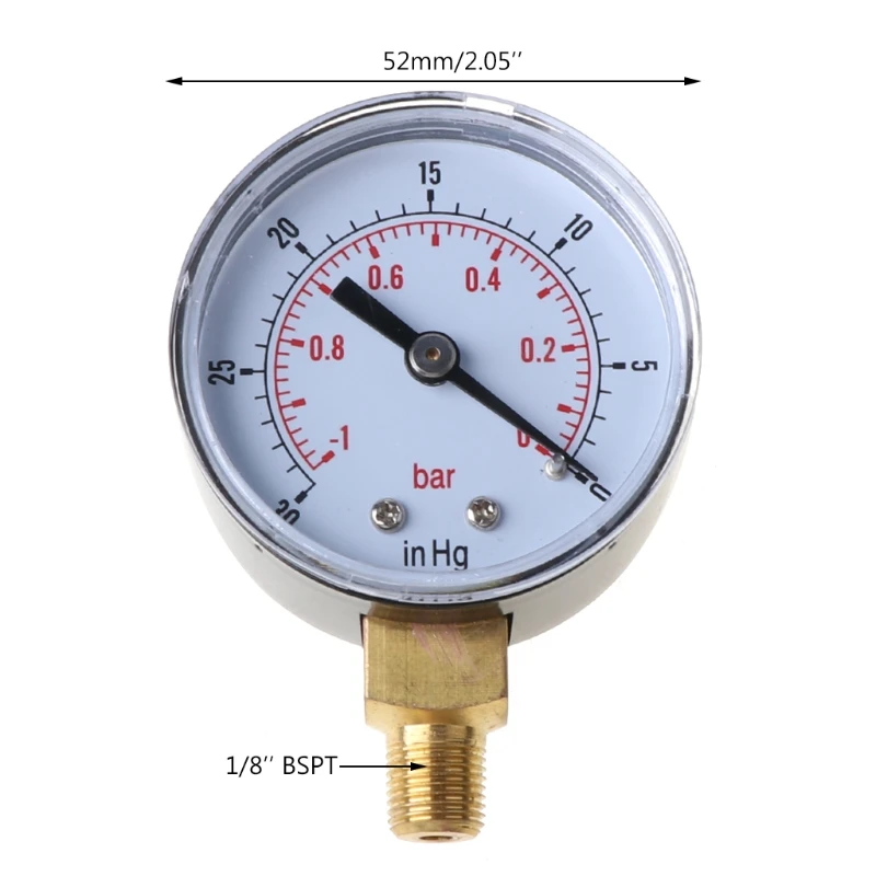 Vacuum Gauge, 1/8 BSPT Vacuum Gauge Air Vacuum Oil Gauge Air Gauge Oil Vacuum Gauge For Air Water Oil