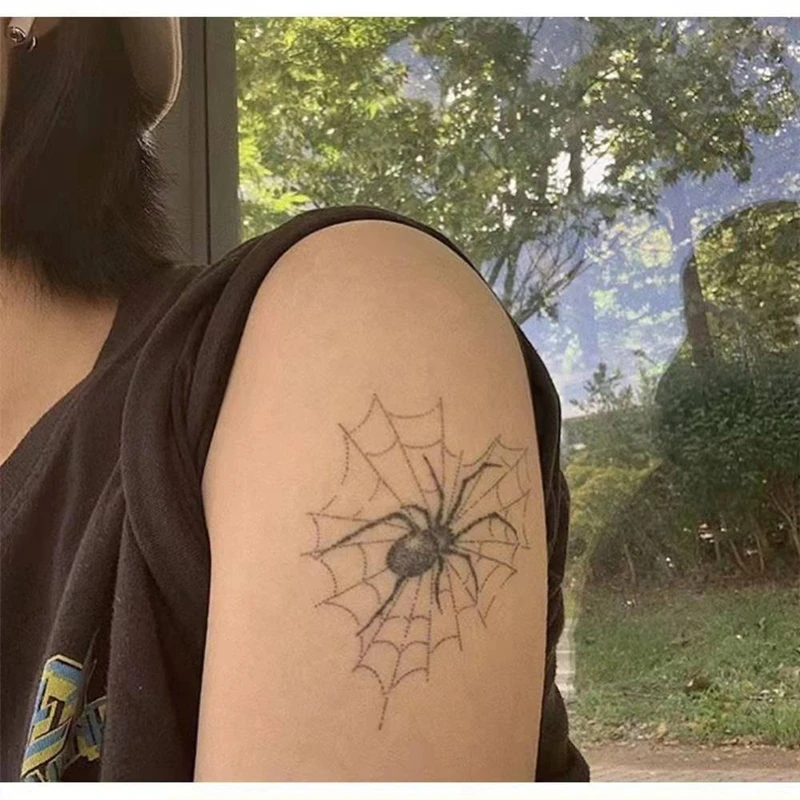 New Dark Spider Web Waterproof Temporary Tattoo Stickers Personality Men  Women Cool Outdoor Forest Art Fake Tattoos Arm Tattoo - Temporary Tattoos -  AliExpress