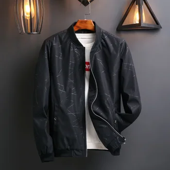 

Men s casual youth stand collar baseball uniform thin men's coat fashion shirt streetwear hip hop couple jacket WGWY05