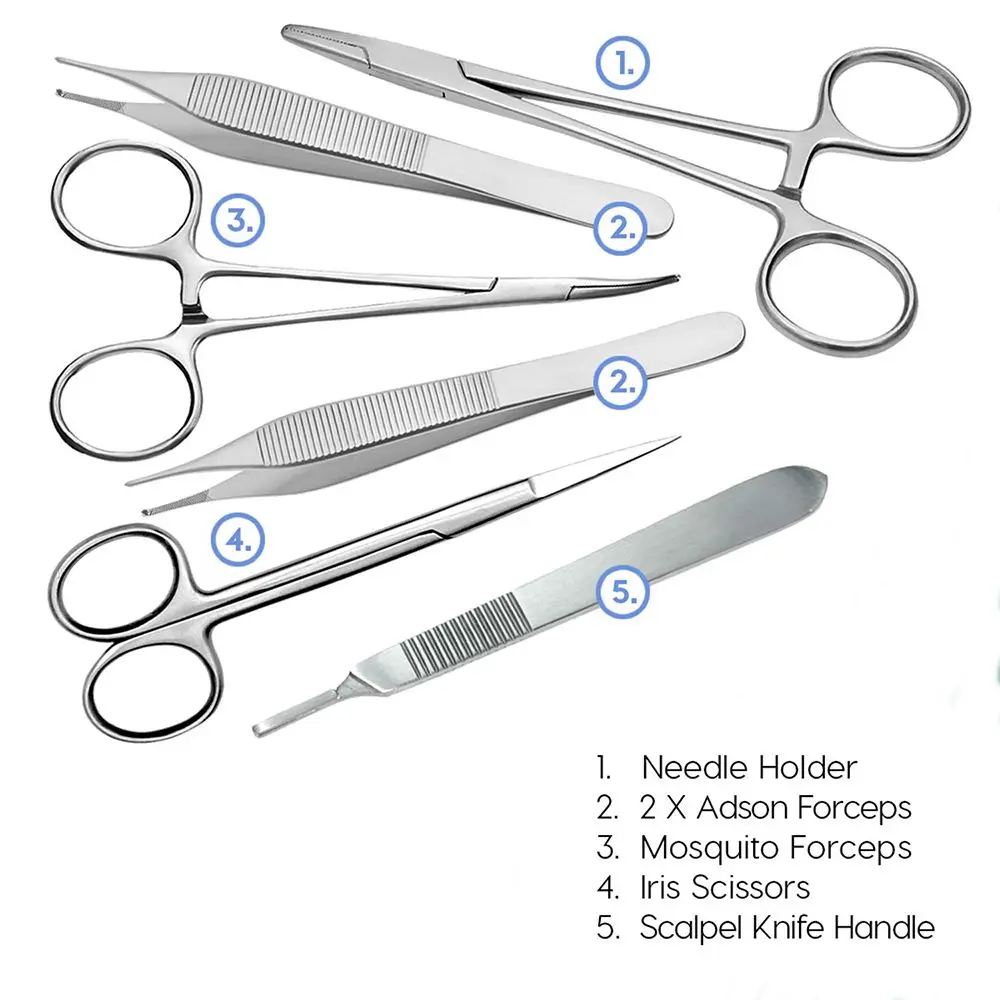 Dental Suture Practice Kit, Oral Suture Training Kit Medical Stitching Kit  Silicone Oral Model Pliers Tweezers Thread for Medical and Dental Students