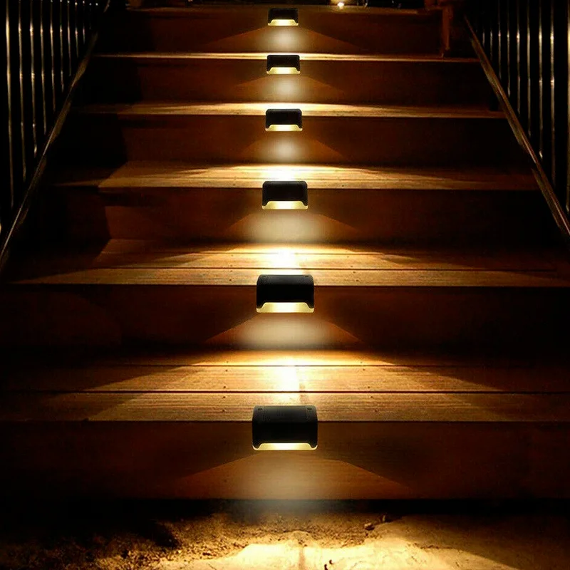 Solar Light Path Stairs Outdoor Waterproof Wall Light Garden Landscape Ladder Deck Balcony Fence Solar Decorative