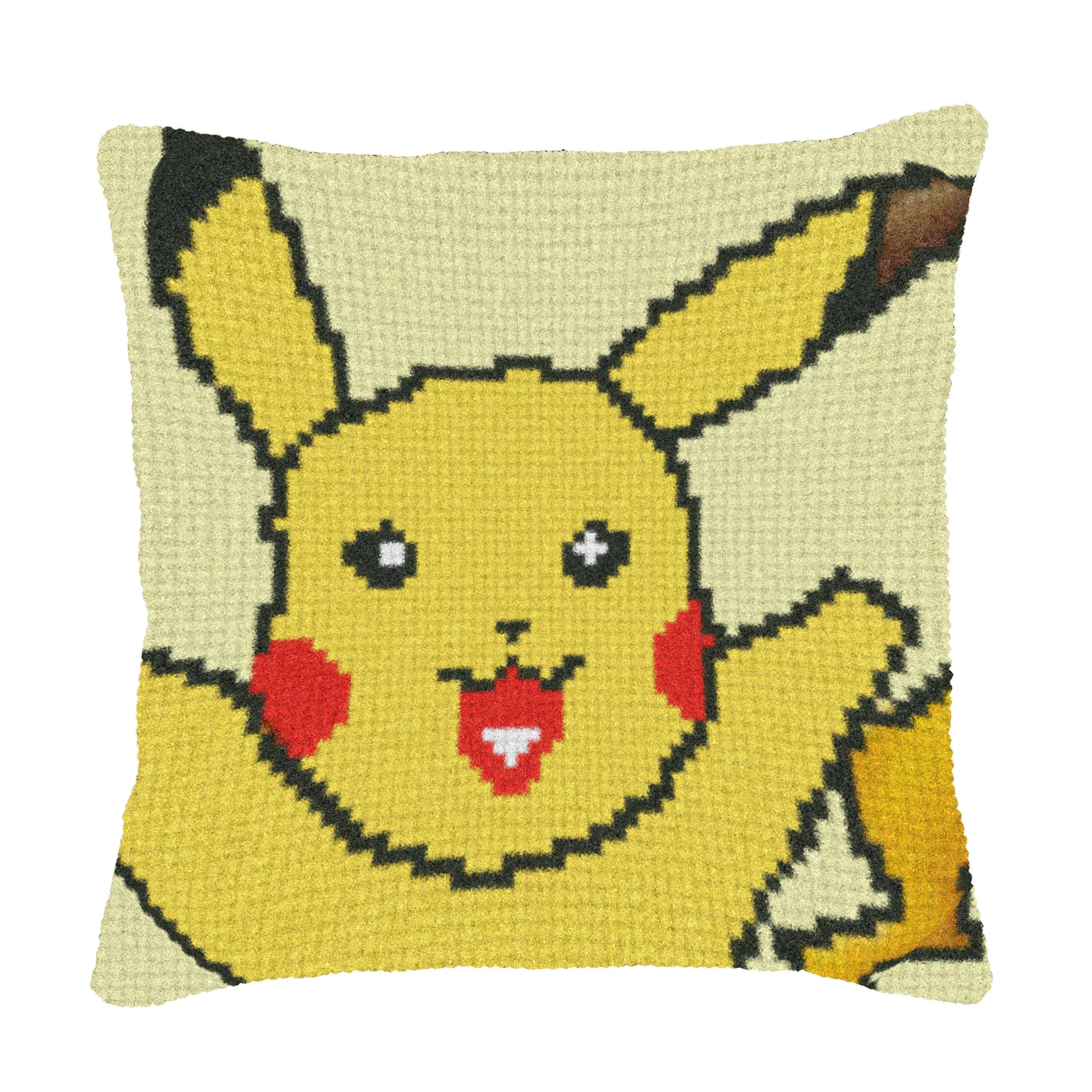 

Latch Hook Cushion Yarn for Cushion Cover Cartoon Case Sofa Cushion Printed Canvas Home Decorative Pillow