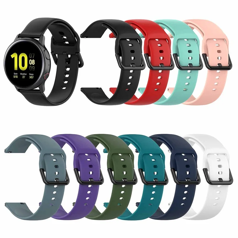 Ремешок силиконовый для смарт часов Samsung Galaxy Watch Active 2 сменный Браслет наручных