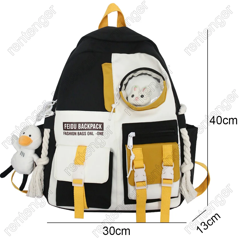 trendy laptop backpacks Female Harajuku Nylon Bag Kawaii Girl College Student Backpack Waterproof Fashion Ladies School Bag Book Women Cute Backpack New classy sling bags