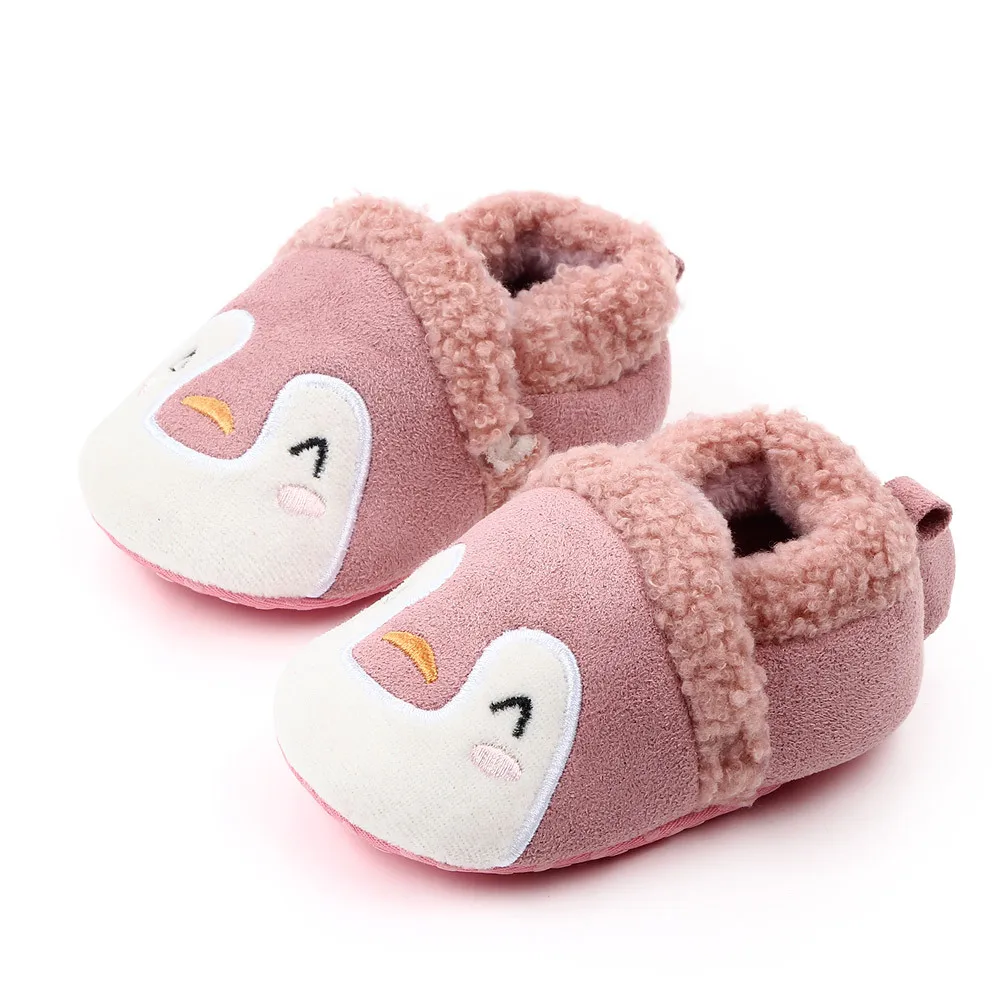 Famous Brand Shoe Newborn Baby Girl Shoes Infant Cartoon Loafers 1 Year Old Soft Sole Slip on Crib Shoes Toddler Boy Slippers