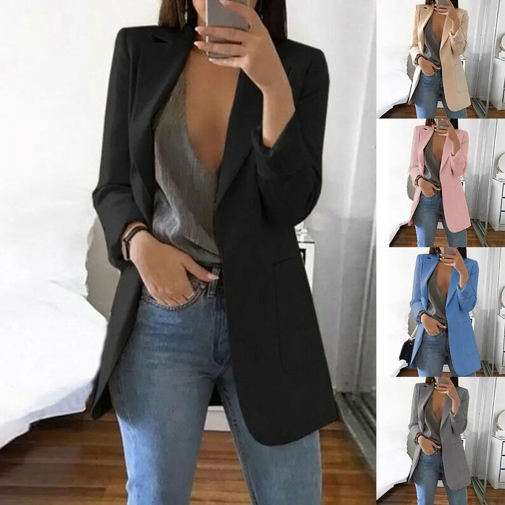 Новые модные тонкие пальто Женская Осенняя куртка для женщин костюм офисный костюм для дам деловая куртка модное пальто