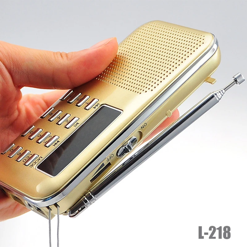 

L218 Portable Digital Radio Receiver Stereo Radio MIni Retro Speaker with LED Display Flashlight Radio Support FM AM Family Gift
