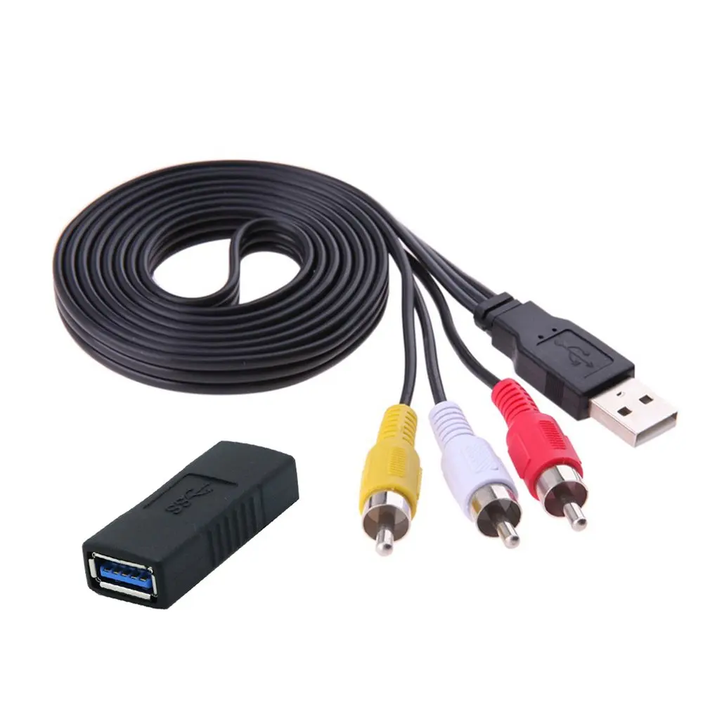 Exquisitely Designed Durable HDE 3 RCA to USB Audio/Video A/V Camcorder Adapter Cable for TV/Mac/PC + USB