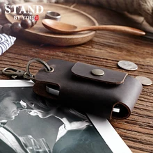 SIMLINE, натуральная кожа, Автомобильный ключ, кошелек, держатель для мужчин, для мужчин, Винтаж, Crazy Horse, Воловья кожа, маленькие кошельки для ключей, сумка, чехол, органайзер для мужчин