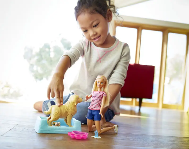 Barbie-Ensemble de jouets originaux pour bébé et nouveau-né, accessoires de  soins pour animaux de compagnie mignons, cadeau éducatif, chien  authentique, bébés filles - AliExpress