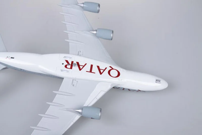 1/160 масштаб 50,5 см самолет Airbus A380 Катарская авиакомпания Модель W светильник и колесо литье под давлением пластиковые смолы самолет Коллекция украшения
