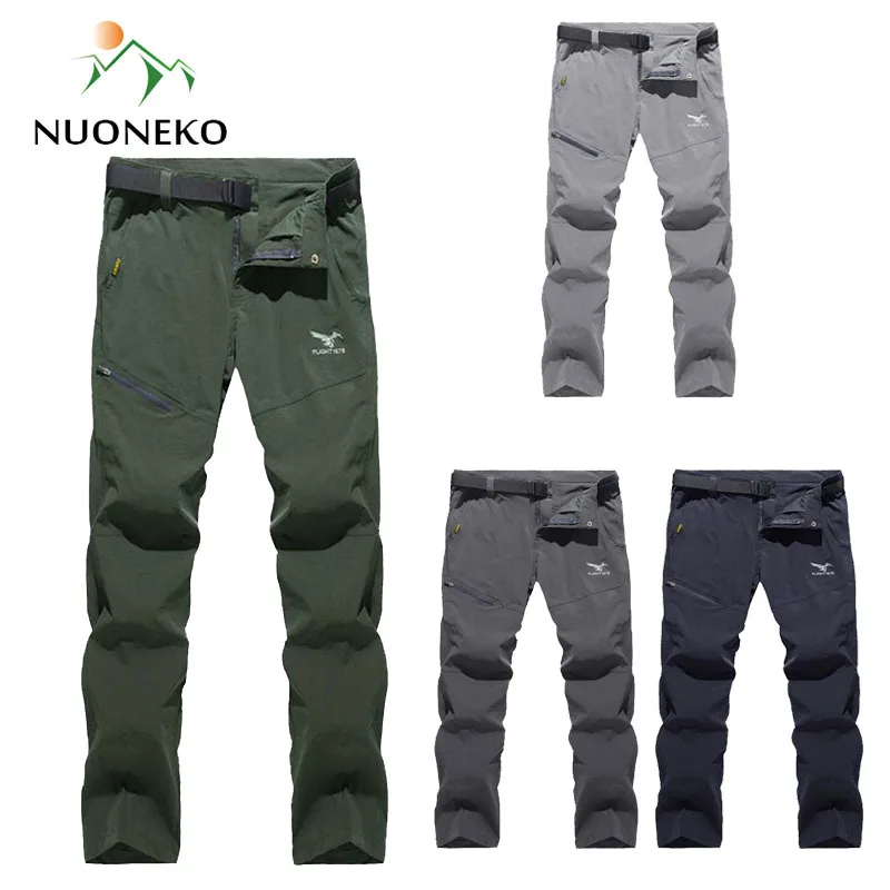 NUONEKO Mens Hiking Pants Stretch Breathable Outdoor Summer Thin Quick Dry Trousers Fishing/Climbing/Camping/Trekking Pants PN42