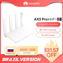 Brazil Version HUAWEI WiFi AX3 Pro Four Amplifiers (AKA AX3 Quad Core) WiFi 6+ Wireless Router WiFi 5 GHz Repeater 3000 Mbps NFC