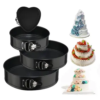 

Metal Cake Baking Pan Removable Bottom Springform Cheesecake Pan Heart Round Shape Non-stick Baking Molds Kitchen