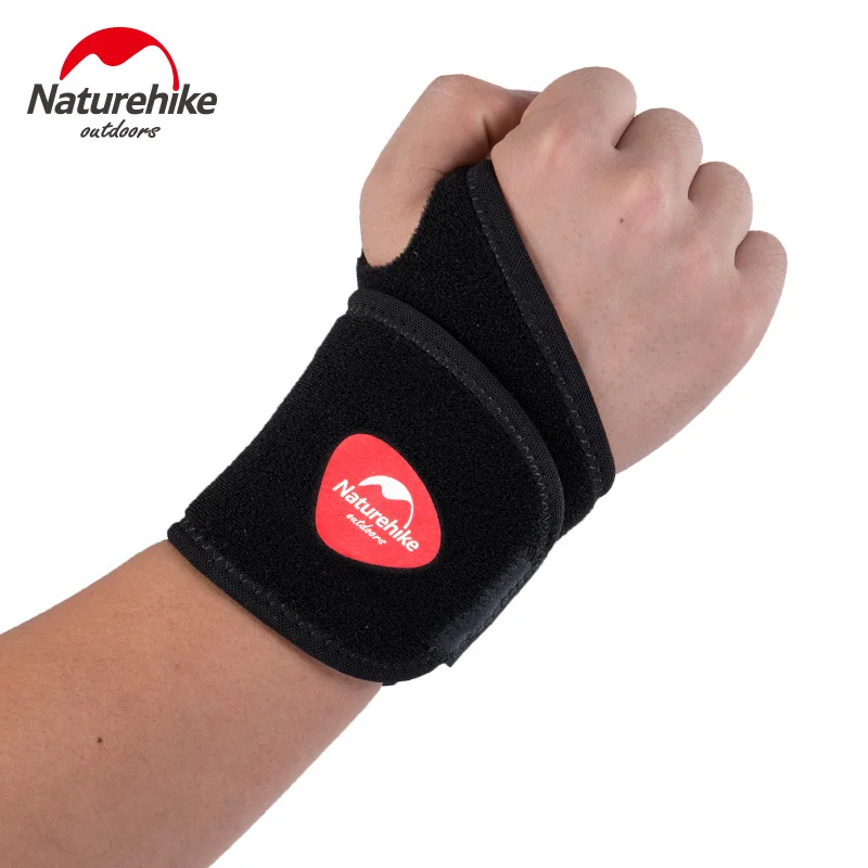 Naturehike Sports Wrist Band Breathable Elastic Wrist Guard Adjustable Sports Wrist Support Pad Boxing Climbing Gym Yoga - Цвет: black