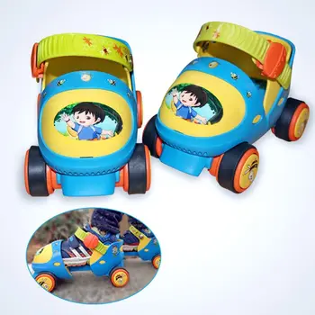 

New Children Adjustable Double Row Four Wheels Roller Skates Beginner Kids Outdoor Indoor Ice Skating Equipment for Girls Boys