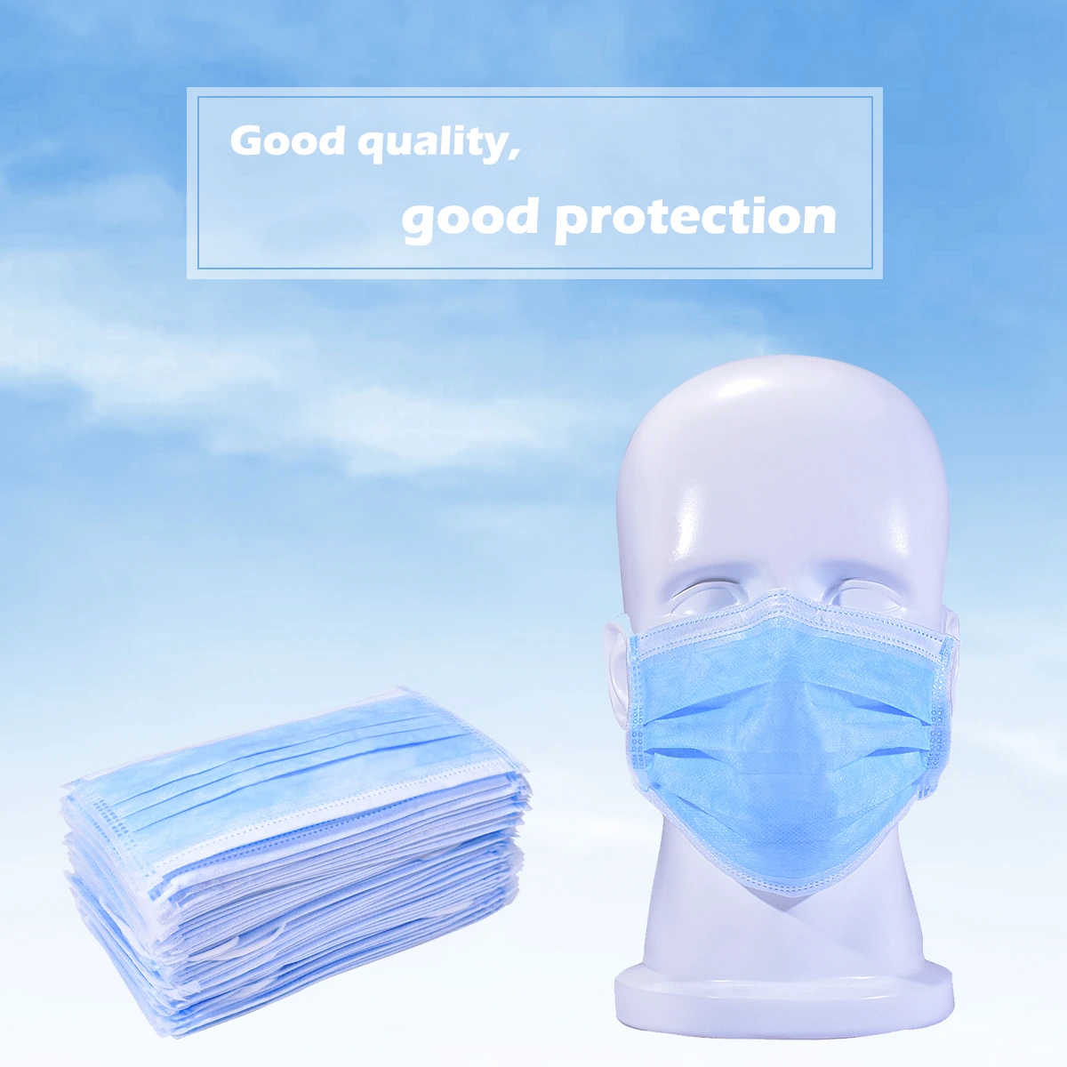 

50pcs Earloop Face Masks Once-only Use Professional Three-layer Waterproof Mask for Protection
