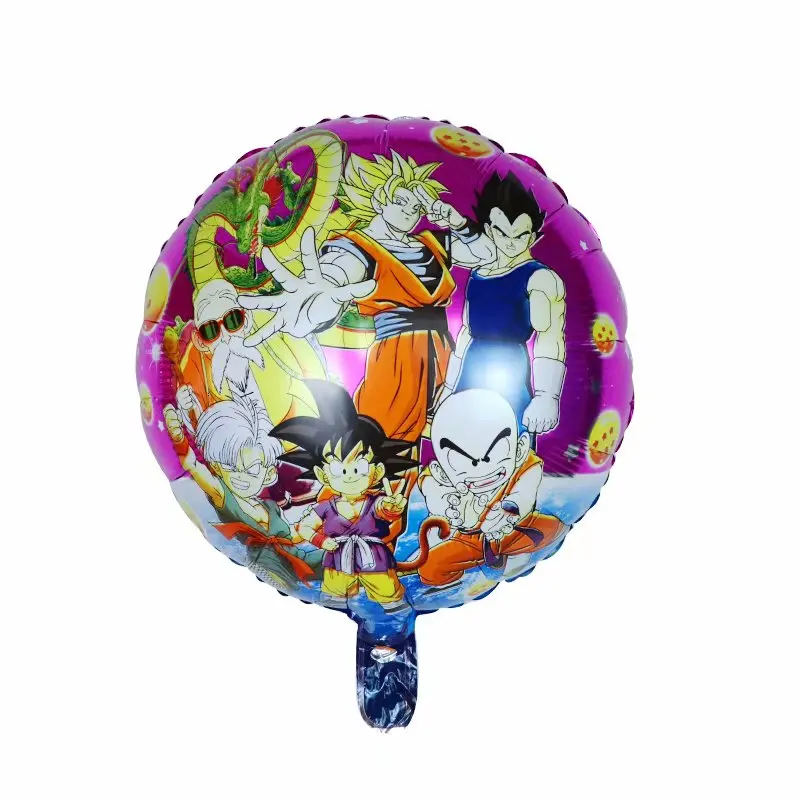 10 шт. 18 дюймов Dragon Ball Sun Wukong алюминиевый фольгированный шарик в виде героя мультфильма, рукоять, украшение для вечеринки на день рождения, детский шар, игрушка - Цвет: 1