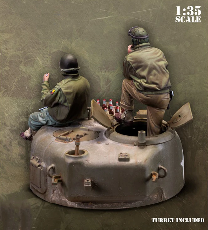 1/35 солдат США с револьверной смоляной фигуркой Строительный набор