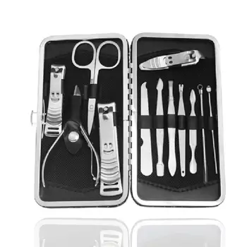 

New Stainless Steel Nail Clipper Set 12 IN 1 Professional Pedicure Manicure Nail Scissors Ear Spoon Beauty Nail Tools TSLM2