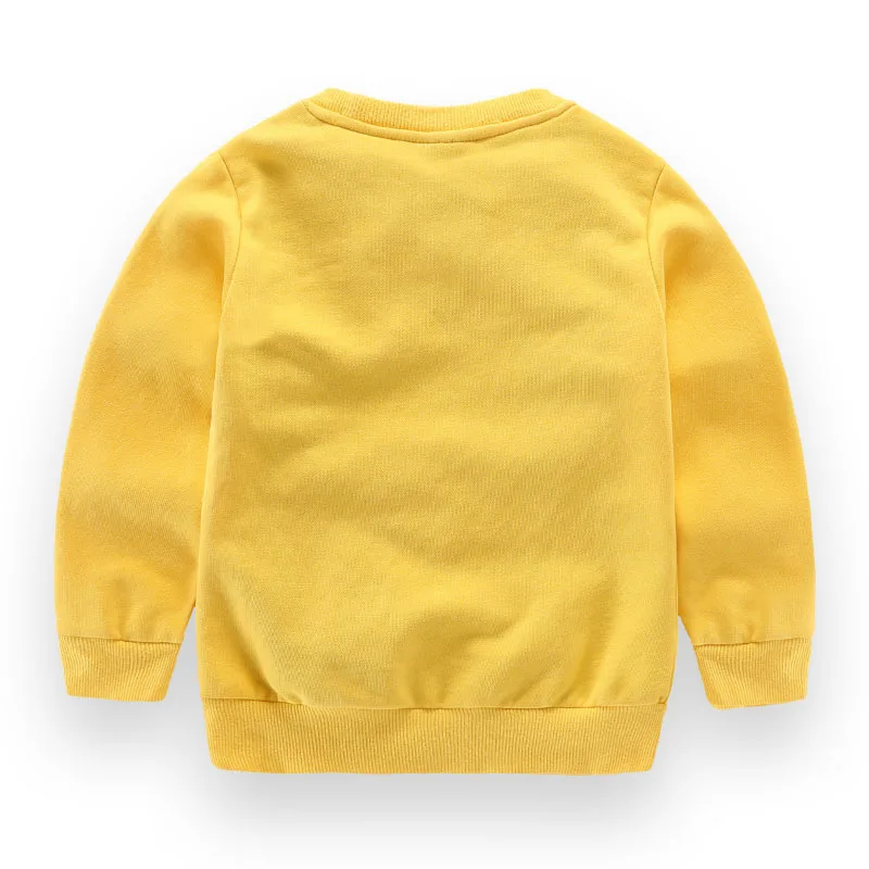 Children Boy Girl Autumn Hoodies Kids Spring Sweatshirts Yellow Tshirt Cotton Cartoon Car Tops Size 1 2 4 6 8 Year Baby Clothing