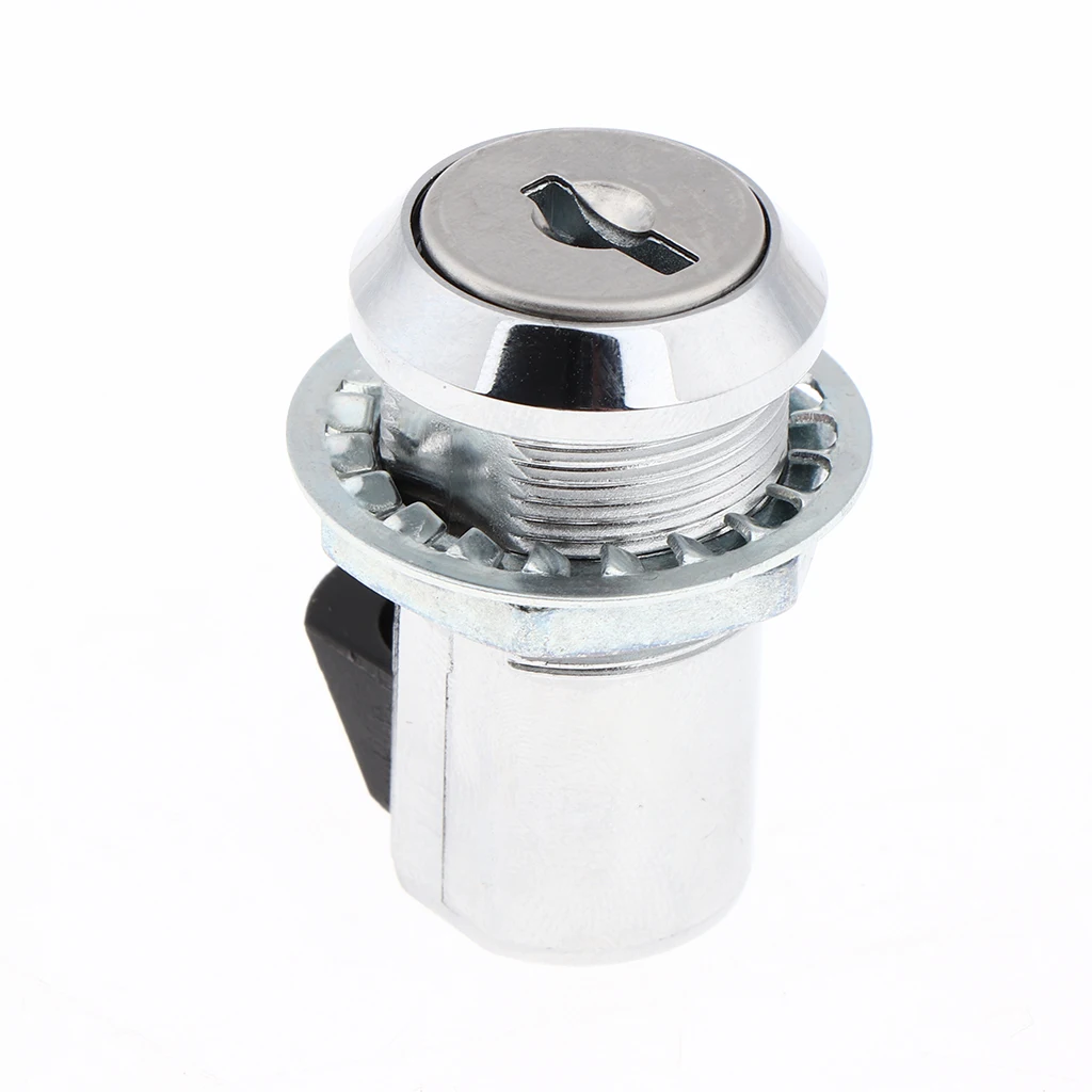 Chrome Push Button Latch with Locking with Two Keys and Shiny