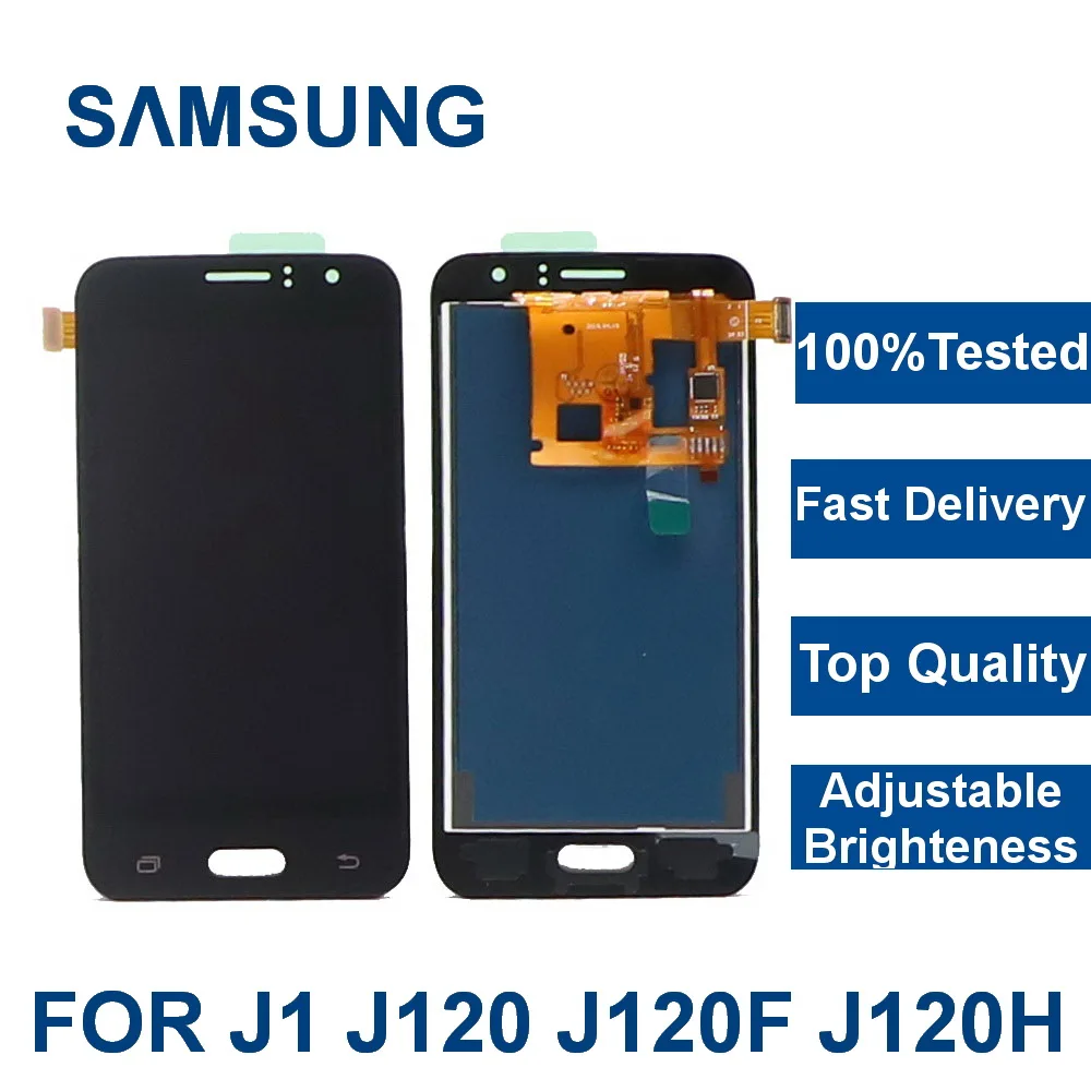 

100% tested For Samsung Galaxy J1 2016 J120 J120F J120H phone LCD Display Touch Screen Digitizer Assembly adjust brightness