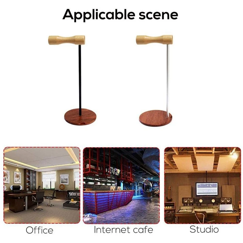 Headphone Stand Holder Hanger Wooden Mount Bracket Detachable Headset Desk Display Stand Headphone Shelf Rack