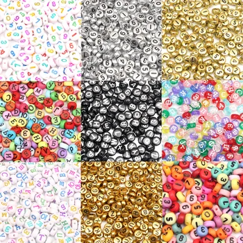 

200Pcs Mixed Colors Acrylic Round Loose Spacer Beads for Jewelry Making For Needlework Beads DIY Bracelet & Necklaces 7x3MM
