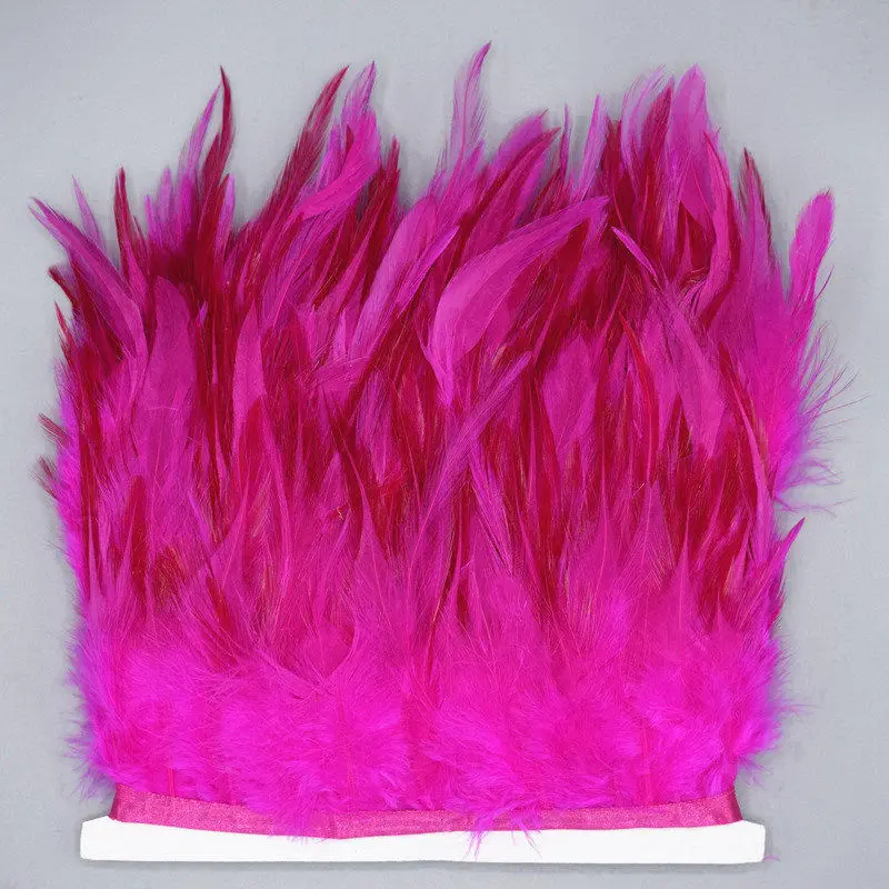 1 метр, 8-12 см, седло, перья петуха, отделка, рукоделие, украшения из перьев, качественная одежда, перья для рукоделия - Цвет: Розовый