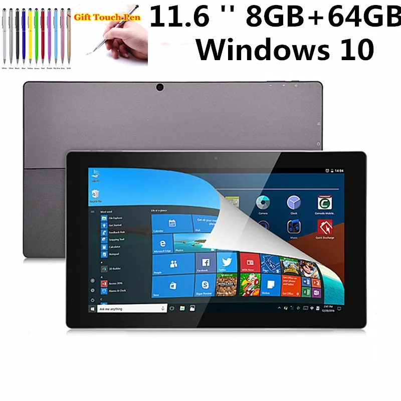 best tablet laptop Hot Sales 8GB+64GB eMMC 11.6 Inch 16 Power Windows 10 OS  X7-Z8750 CPU 2 Camera WIFI Type-C Quad Core note taking tablet with pen