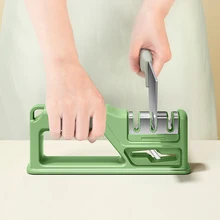 

4 In 1 Knife Sharpener Manual Knife Sharpening Tool Scissors Sharpening Stone With 1 More Replace Sharpener Kitchen Accessories