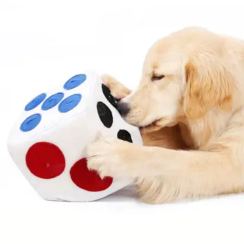 

Soft Fleece Imitation Dice Dog Snuffing Train Toy Snack Food Hidden Pet Toys