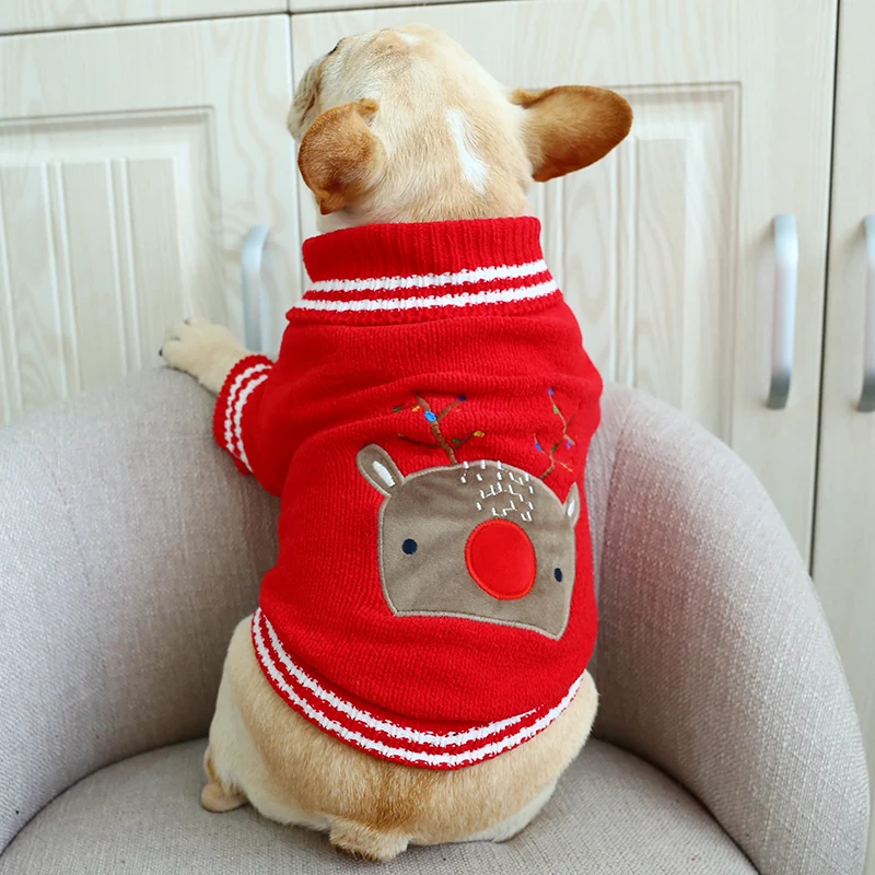 Christmas Dog Clothes French Bulldog Pet Dog Sweater Fat Pug Pet