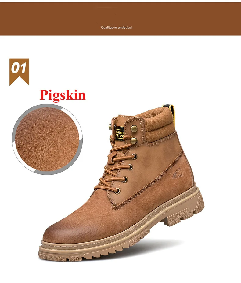 Camel Active New Men Boots Outdoor Tooling Soft Cushioning Pigskin Leather Quality Tactical Ankle Boats Army Men Botas