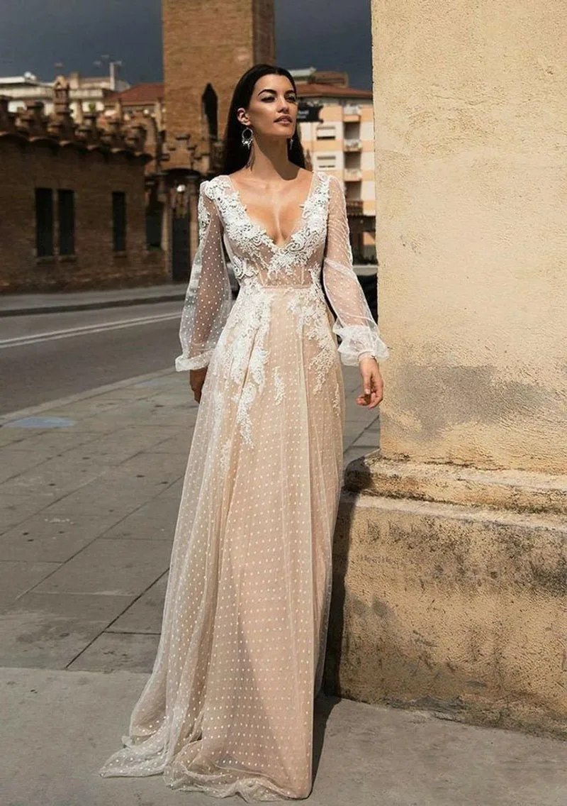 boho champagne bridesmaid dress