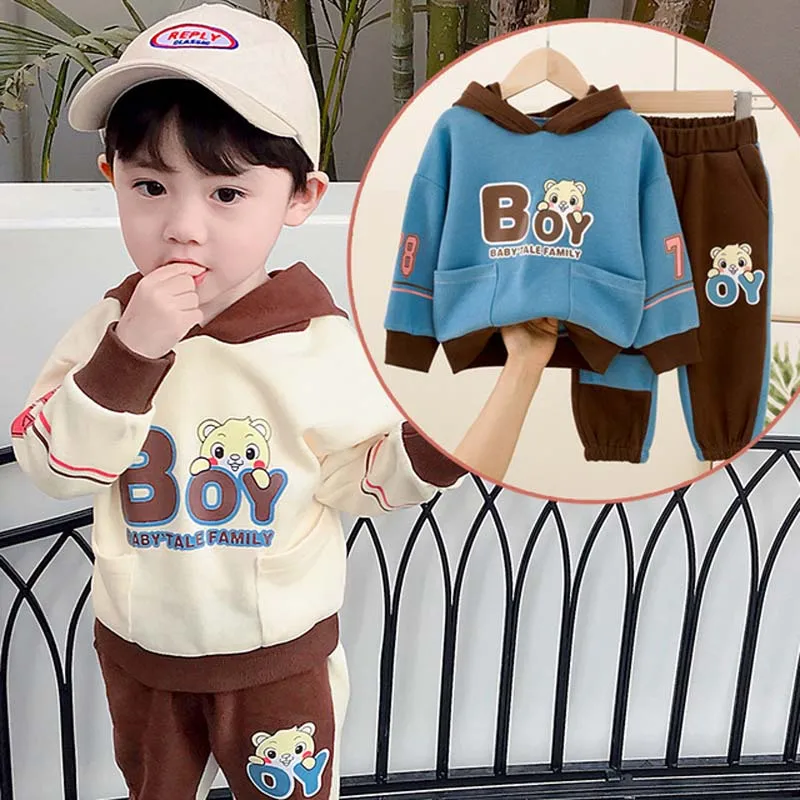 

2022 new Spring autumn boy girl clothes sets cotton kids Hoodie+Haren pants 2 piece baby sports clothes Children clothing