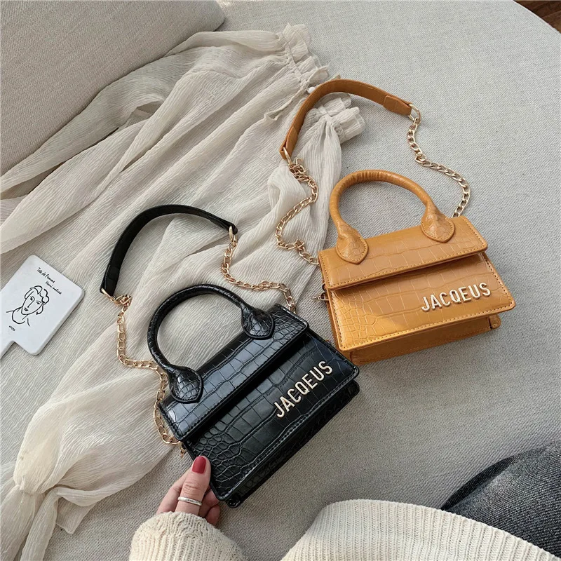 

Online Celebrity Bag Women's 2020 New Style INS Korean-style Crocodile Pattern Retro Versatile CHIC Chain Shoulder Bag