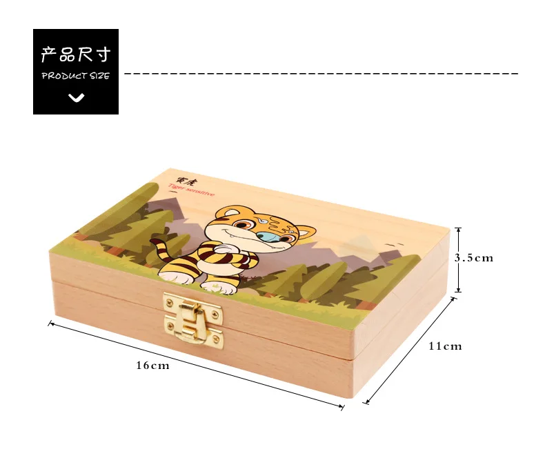 Logwood Children Lanugo Baby Teeth Box Teeth Save Collection Souvenirs Chinese Zodiac Cool Gift