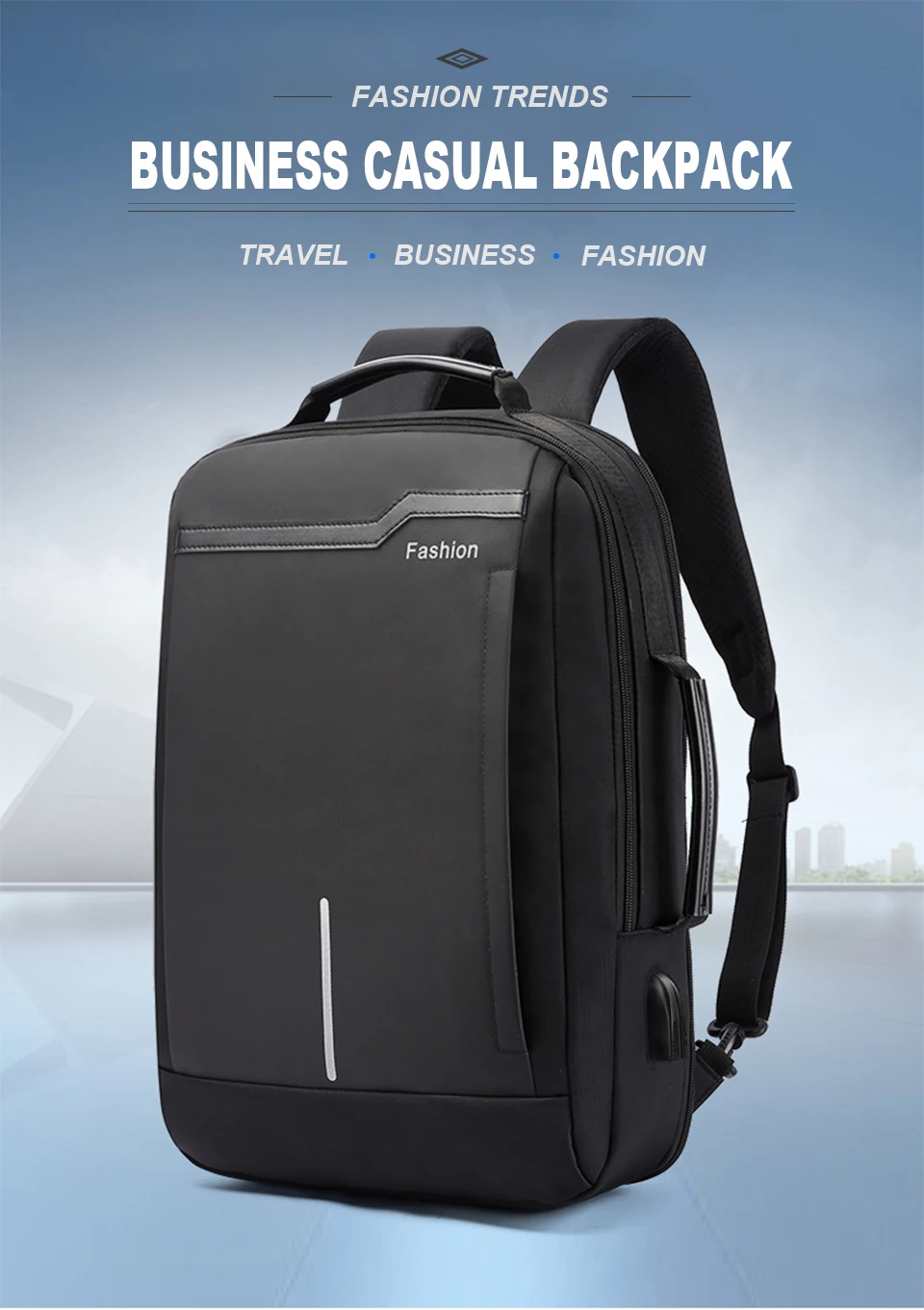 Laptop Backpack 15.6 Inch Men's Business Waterproof Notebook Bags Pack Travel USB Charging  Male School Bagpack Anti Theft RFID (1)