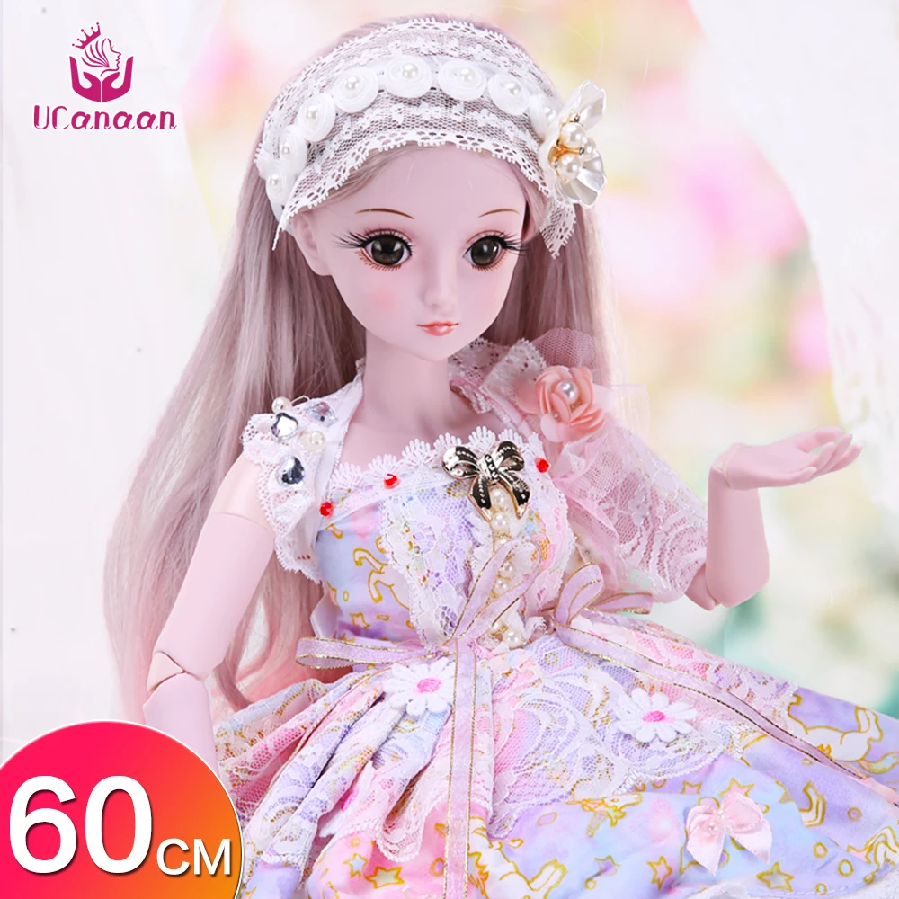 1//3 BJD Doll 60cm Girl Toys With Changeable Eyes Wigs Clothes Full Set Outfit