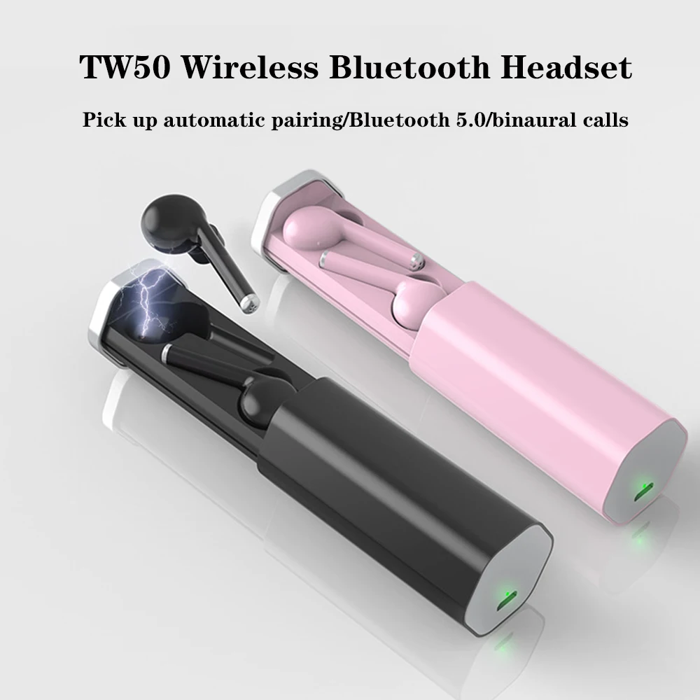 

2019 Newest Fashion TW50 Blueteoth 5.0 Earphones True Wireless TWS in-Ear Sport Hot Sale Wireless Earbuds not tws i50 i60 HiFi