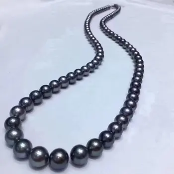 

D428 Pearl Necklace Fine Jewelry Round 8-9mm Natural Fresh Water Black Pearls Necklaces for Women Presents