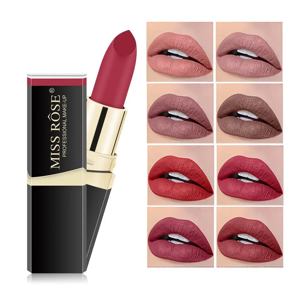 

MISS ROSE Long Lasting Waterproof Matte Lipstick Moisturizing Lip Gloss Cosmetics Non Sticky, Long Lasting, Matte Effect, Moistu
